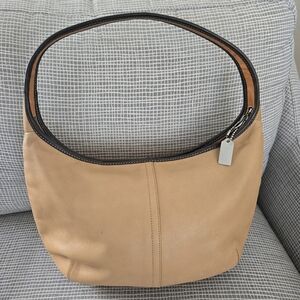 Coach Ergo Hobo Zip 9293 Brown Tan Two Tone Hangtag Vintage Bag Purse Hobo